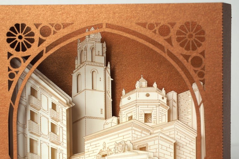 Spain, Monastery of Sant Pere Reus, La Prioral de Sant Pere de Reus pop-up card - ColibriGift