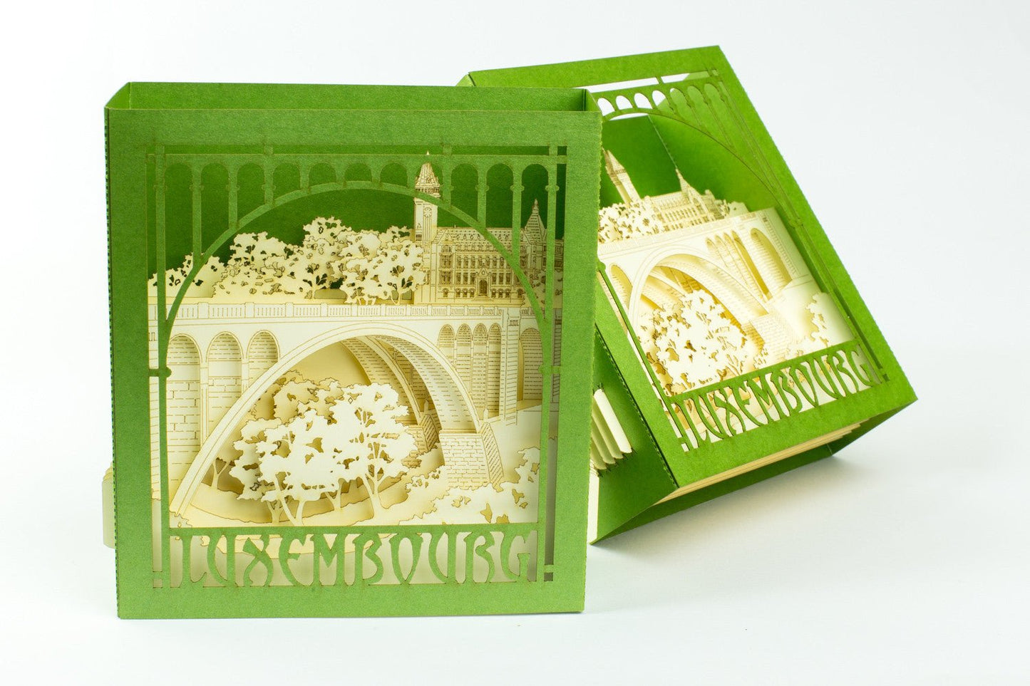 The Adolphe Bridge, Luxembourg city, Luxembourg pop-up card - ColibriGift