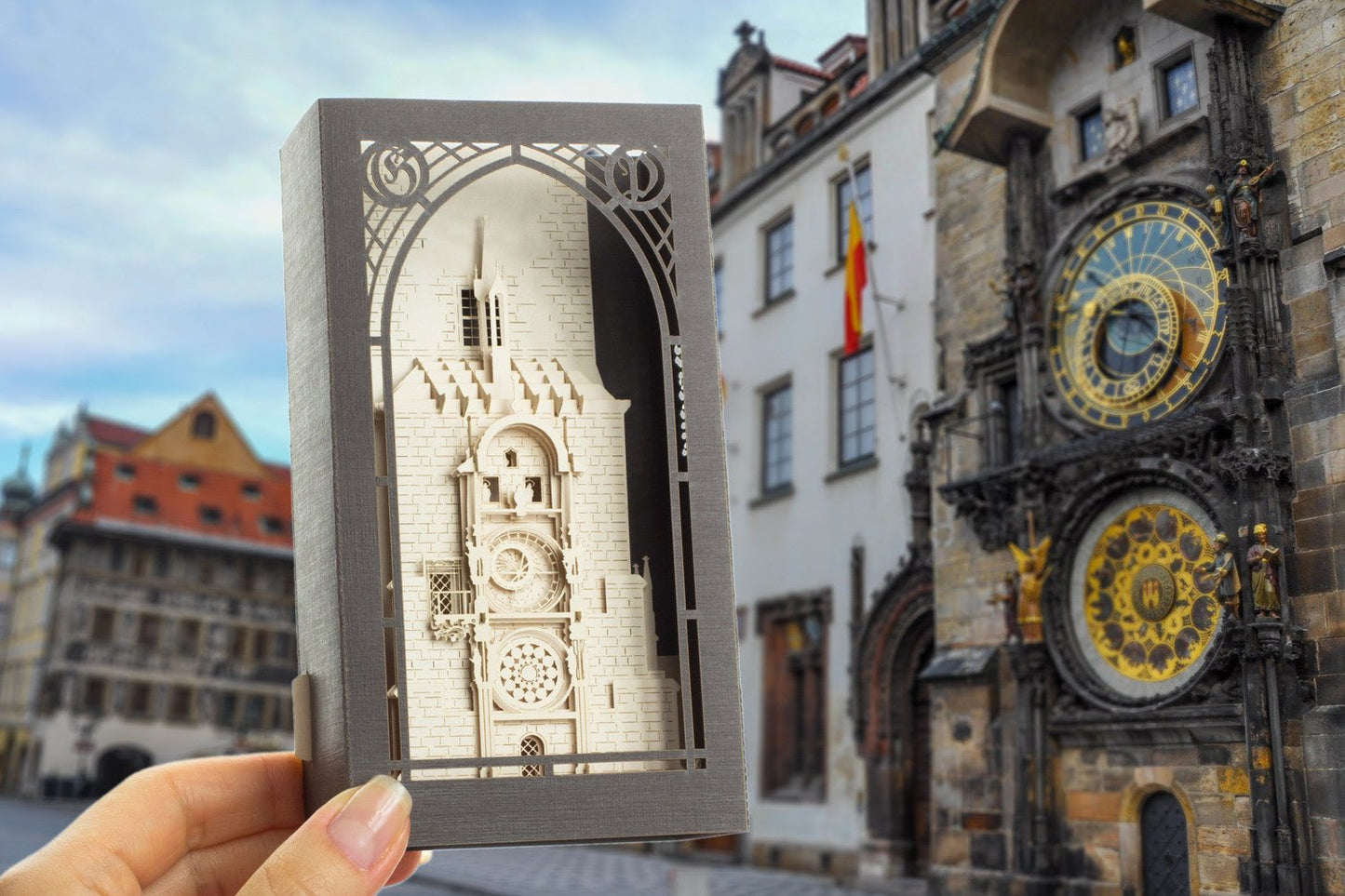The Astronomical clock Orloj, Prague, Czech Republic pop-up card - ColibriGift