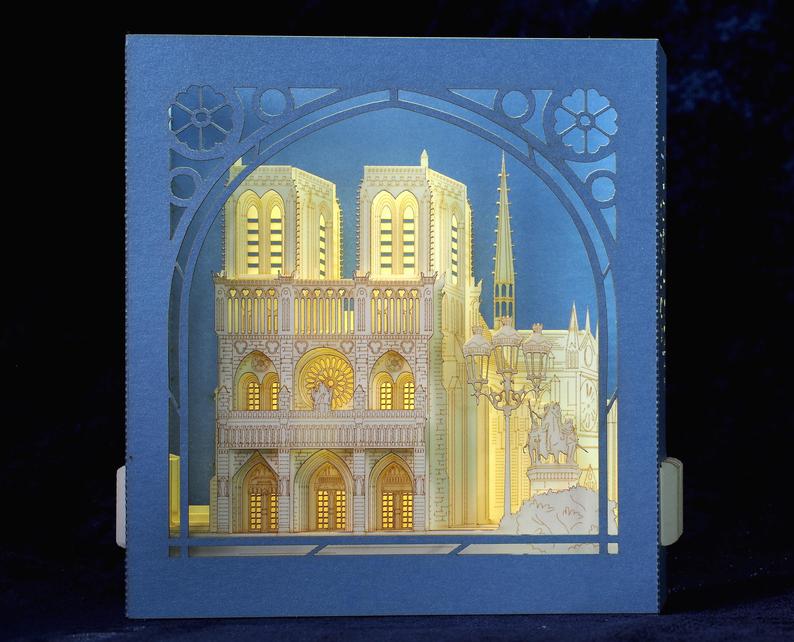 The Cathedral Notre Dame de Paris, Paris, France Big pop-up card - ColibriGift