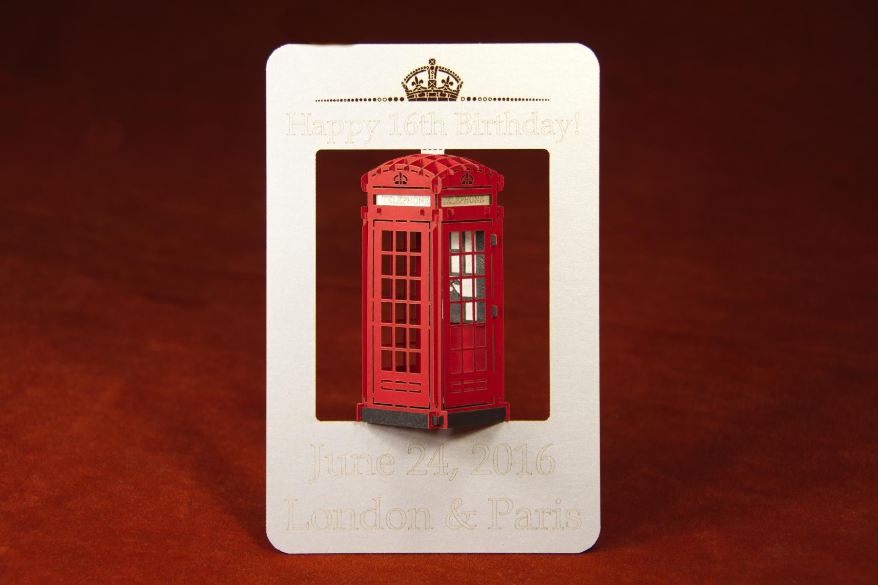 The Telephone Box, London, Great Britain pop-up card - ColibriGift