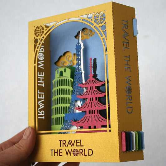 Travel the world Landmarks greeting pop-up card - ColibriGift