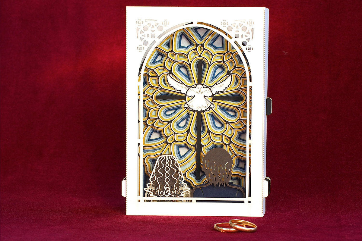 Laser cut Church wedding card