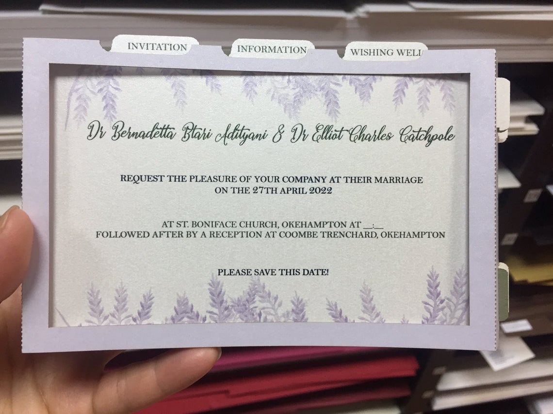 Wedding invitation Forrest, Bride, groom, cat pop-up card - ColibriGift
