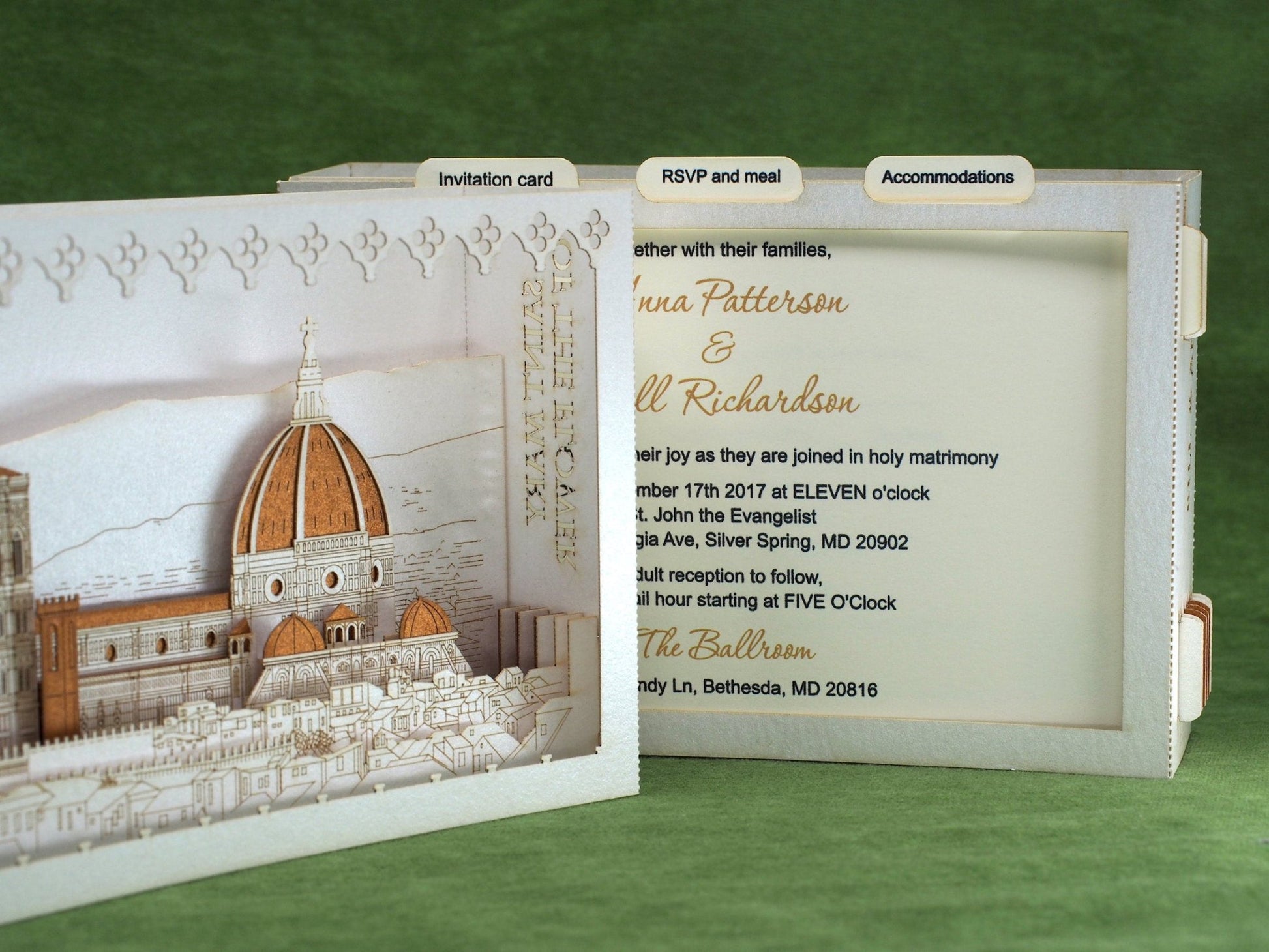 Wedding invitations Duomo Florence Cathedral of Saint Mary of the Flower pop-up card - ColibriGift